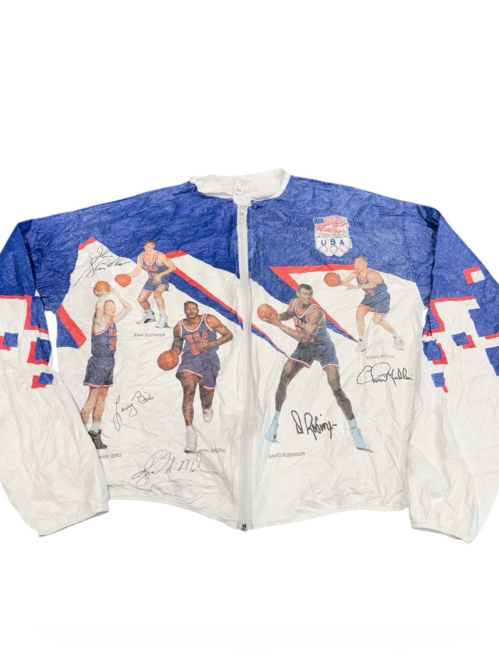 Vintage Team USA Olympics 1992 AOP light full zip jacket men’s Large Tyvek